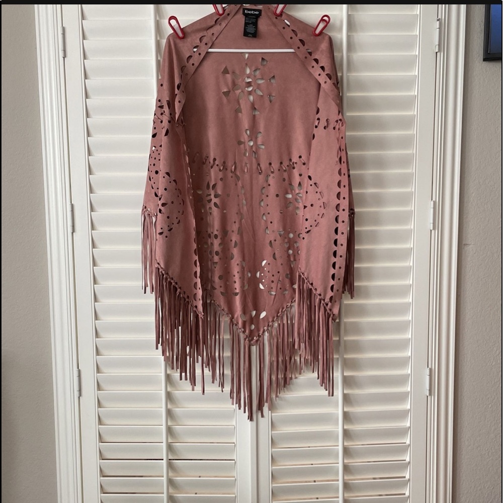 bebe Faux Suede Shawl